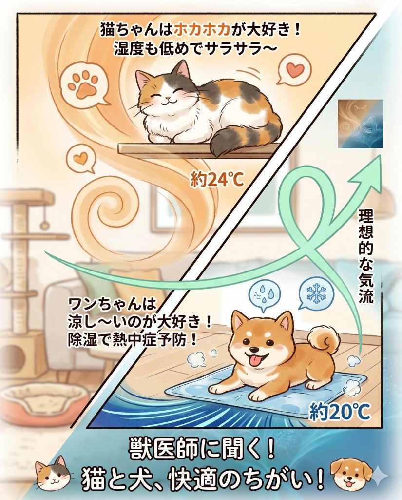 24時間エアコンは当たり前? 獣医師に聞く、猫と犬で実は違う「本当に快適な湿度と気流」の作り方