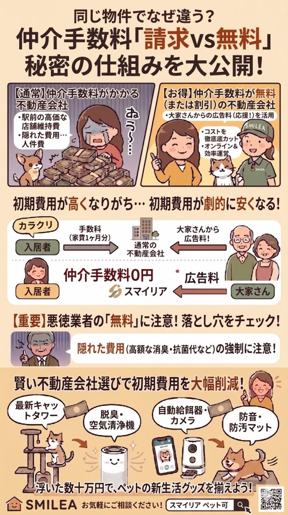 賃貸の謎!「仲介手数料を請求する業者」と「無料の業者」は何が違う?裏側を徹底解説